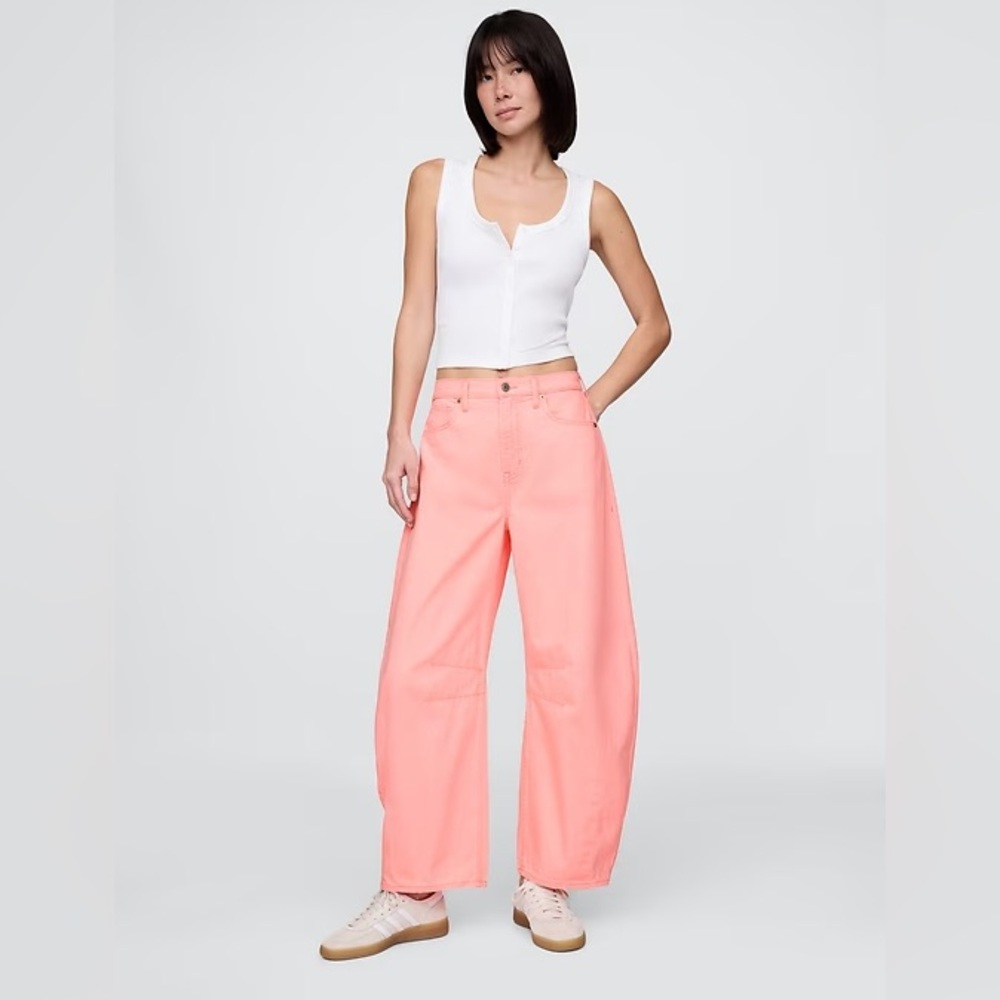Gap High rise horseshoe barrel pants, NWT